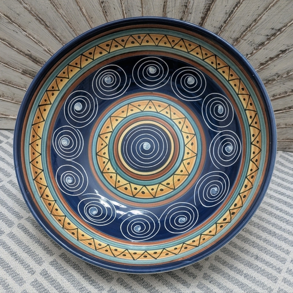 ITALIAN SWIRL by Pier 1 Large 12" Colorful Serving Bowl "New"